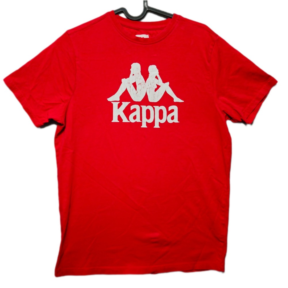 Kappa‎ Mens Graphic T-Shirt Red Omini Logo Short Sleeve Crew Neck Medium